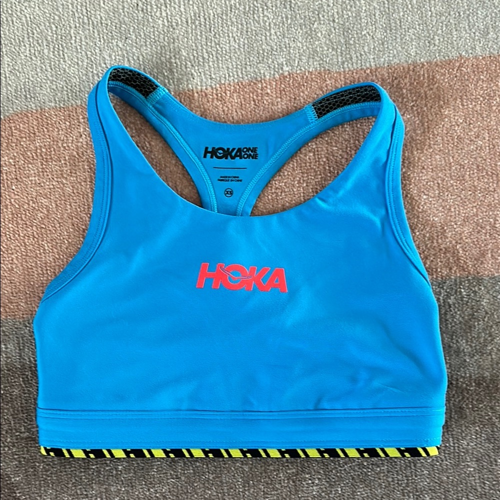 Hoka Blue Racerback sports bra XS